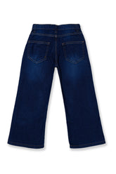 Girls wide Leg printed denim pant